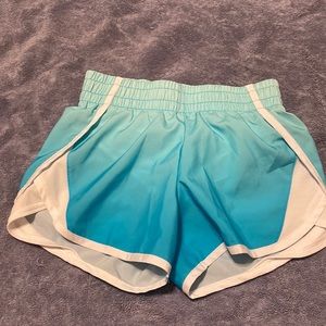 Blue running shorts